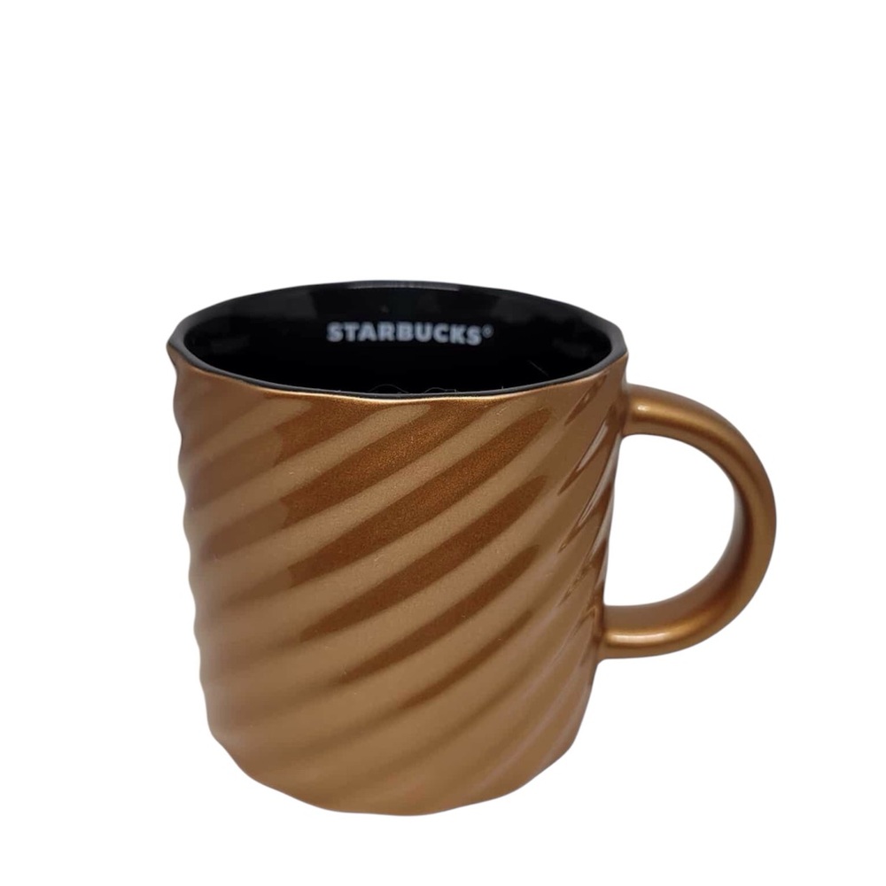 Starbucks NWT Gold Spiral Texture Coffee Mug